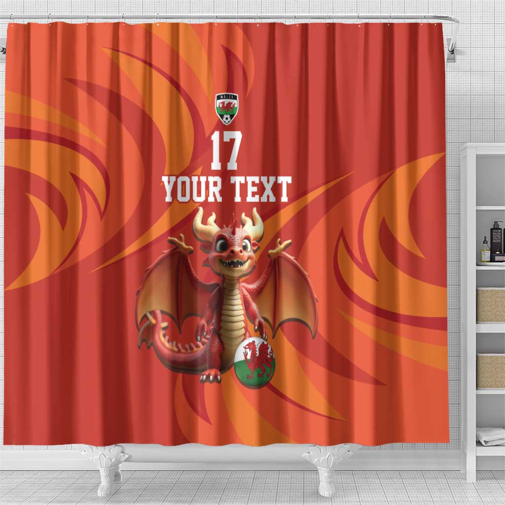 Custom Wales Football Go Champions Shower Curtain Cymru am byth Red Style LT17