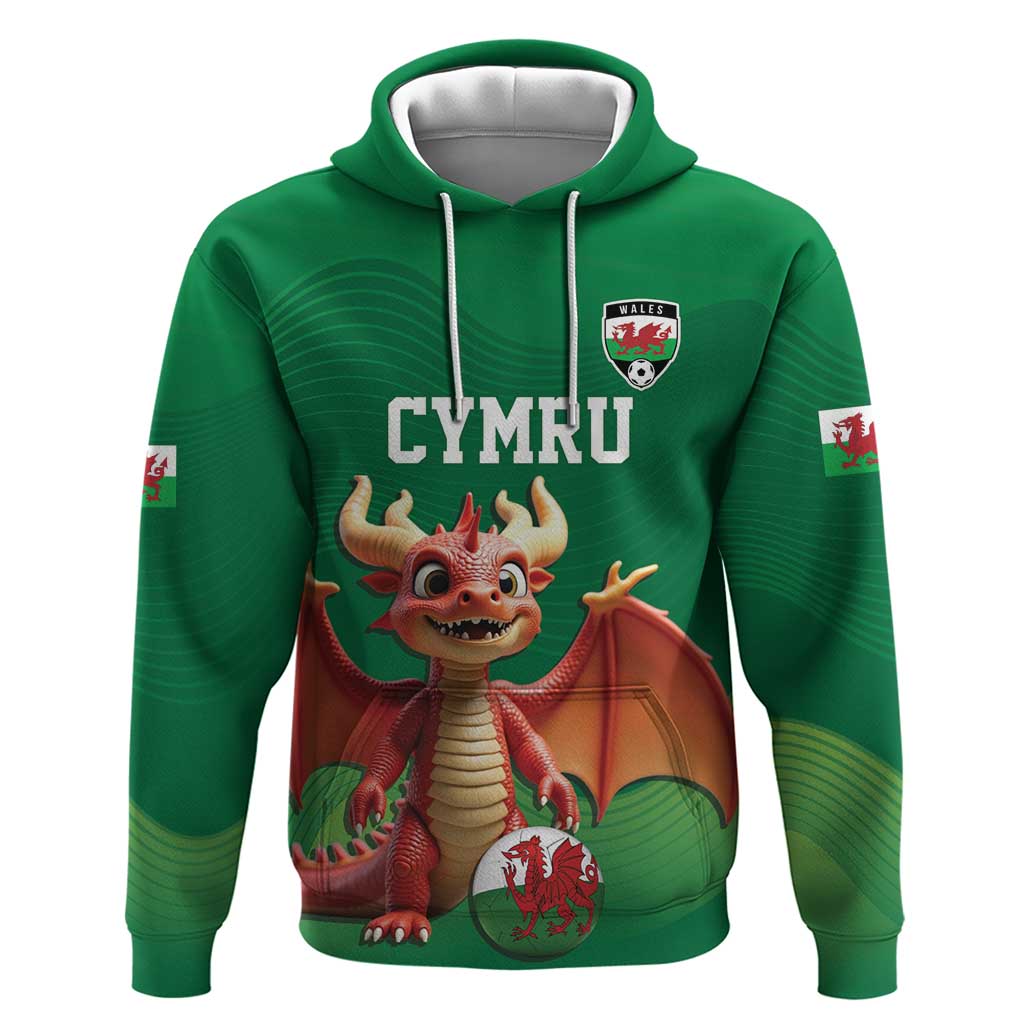 Custom Wales Football Go Champions Hoodie Cymru am byth Green Style LT17