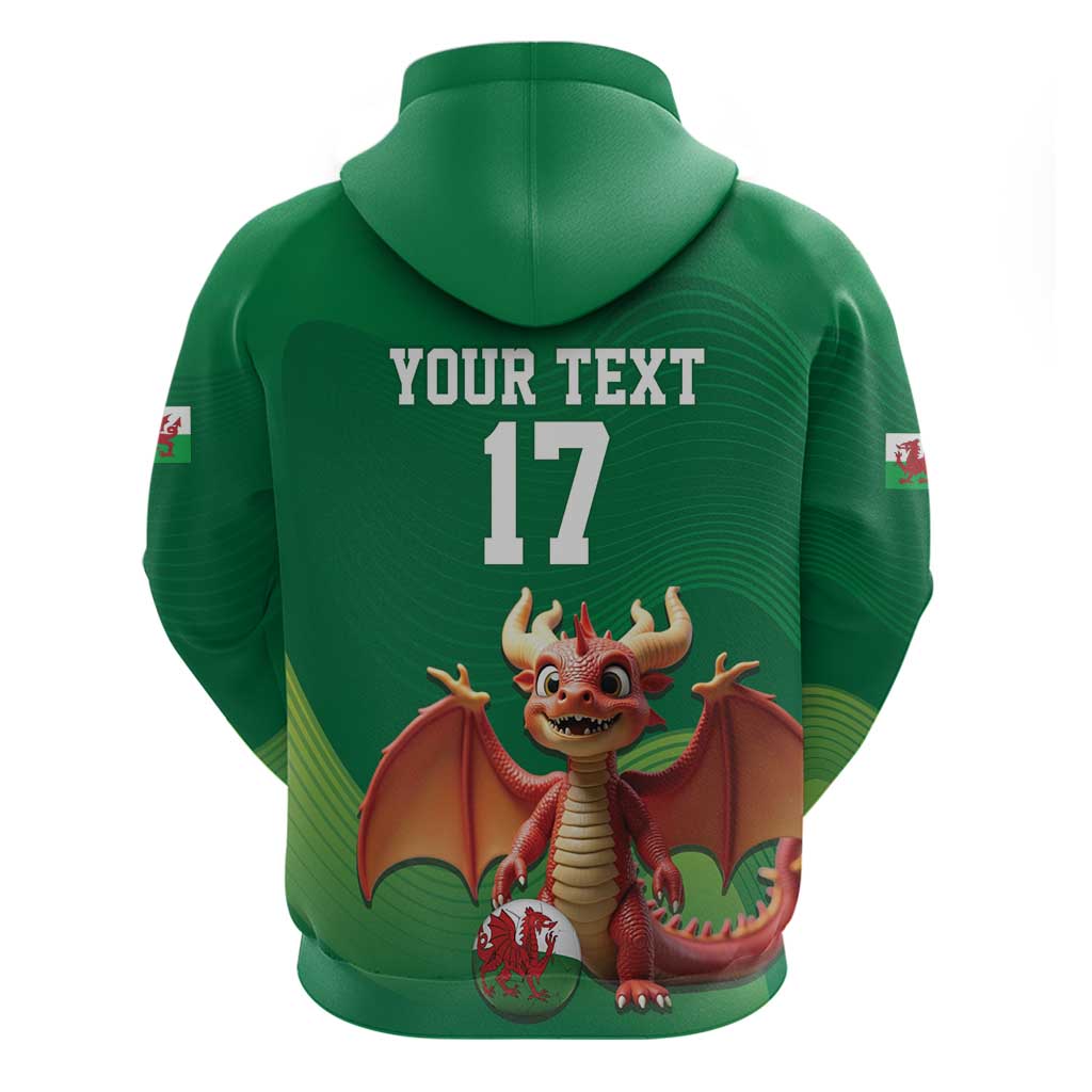 Custom Wales Football Go Champions Hoodie Cymru am byth Green Style LT17