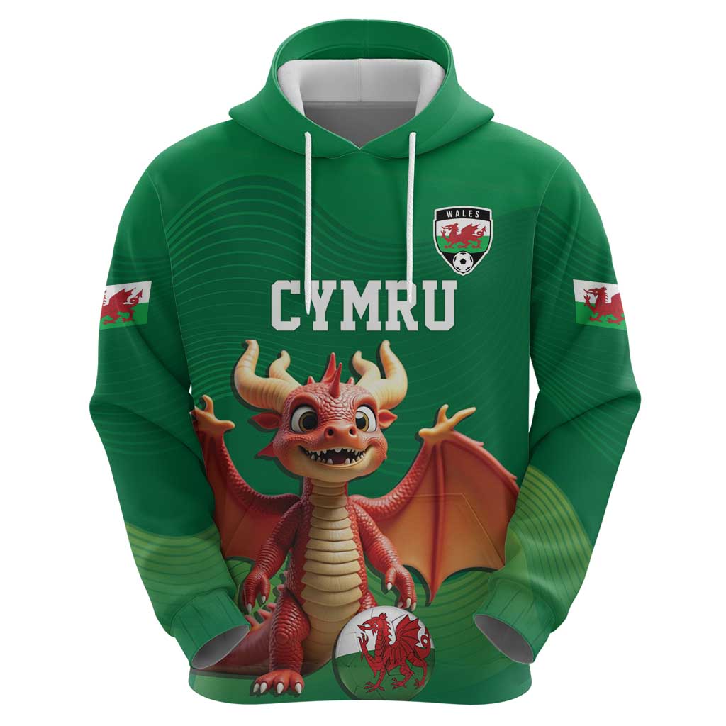 Custom Wales Football Go Champions Hoodie Cymru am byth Green Style LT17