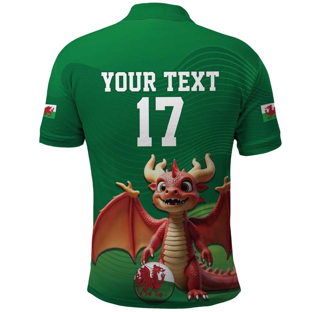 Custom Wales Football Go Champions Polo Shirt Cymru am byth Green Style LT17