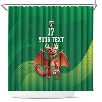 Custom Wales Football Go Champions Shower Curtain Cymru am byth Green Style LT17