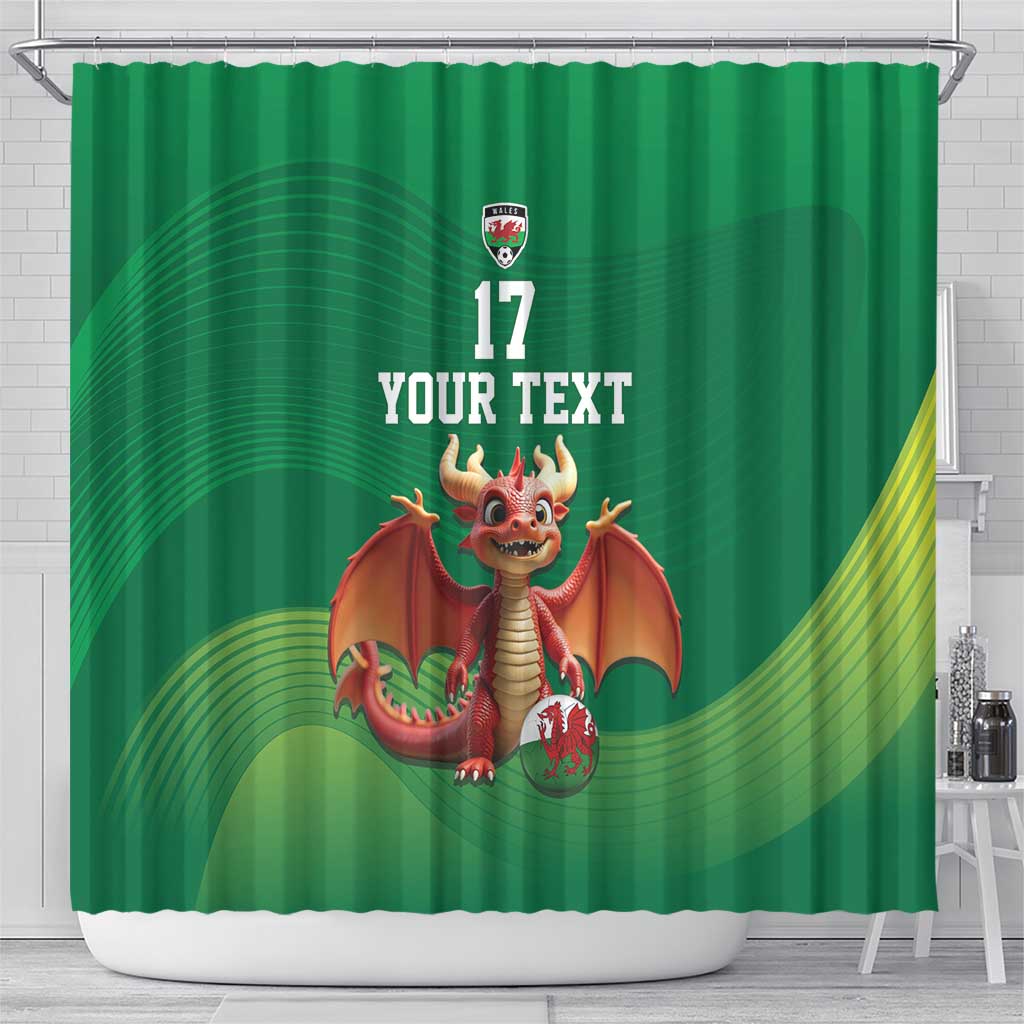 Custom Wales Football Go Champions Shower Curtain Cymru am byth Green Style LT17