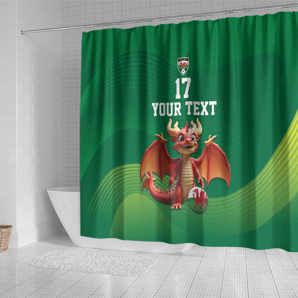 Custom Wales Football Go Champions Shower Curtain Cymru am byth Green Style LT17