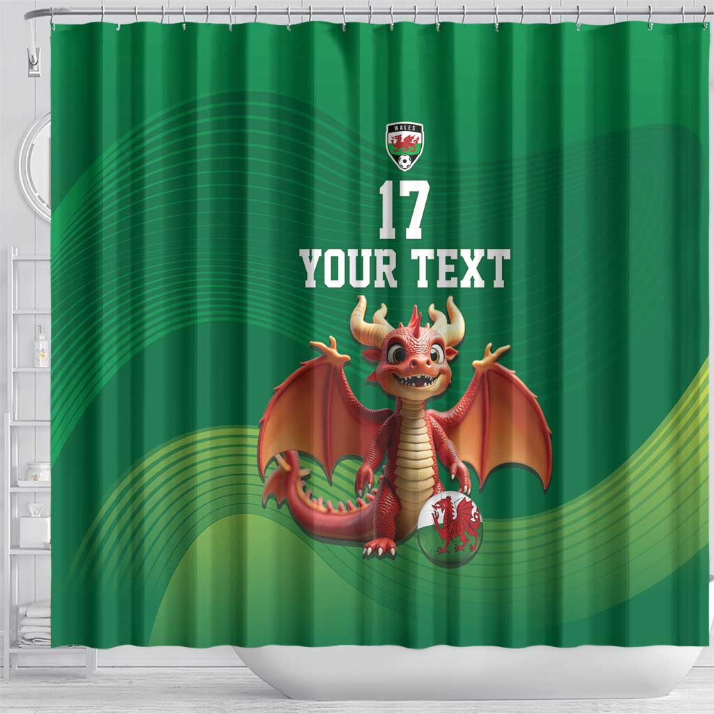 Custom Wales Football Go Champions Shower Curtain Cymru am byth Green Style LT17