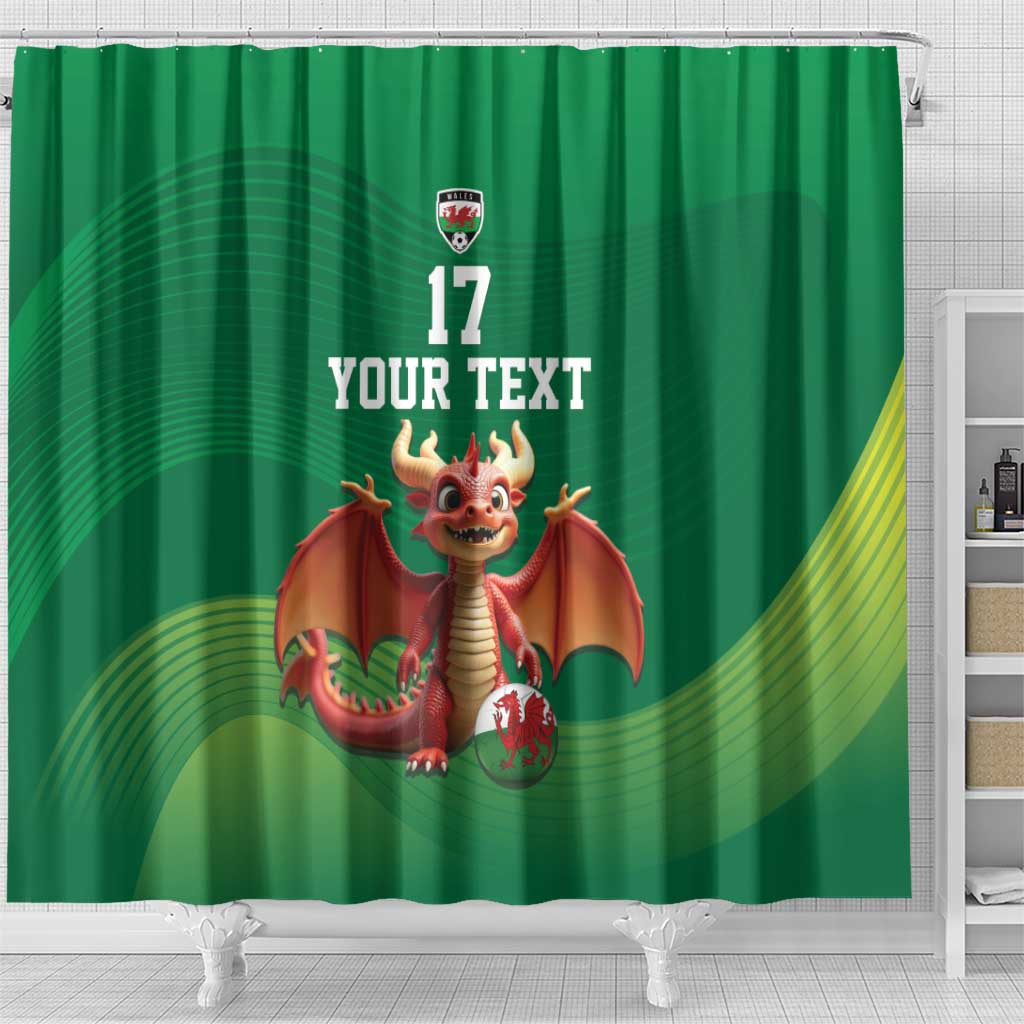 Custom Wales Football Go Champions Shower Curtain Cymru am byth Green Style LT17