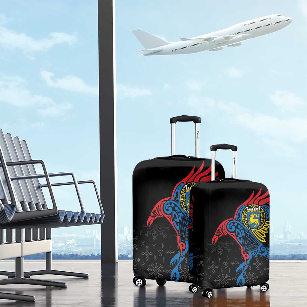 Aland Vikings Culture Luggage Cover Norse Mythology Raven Tattoo LT17