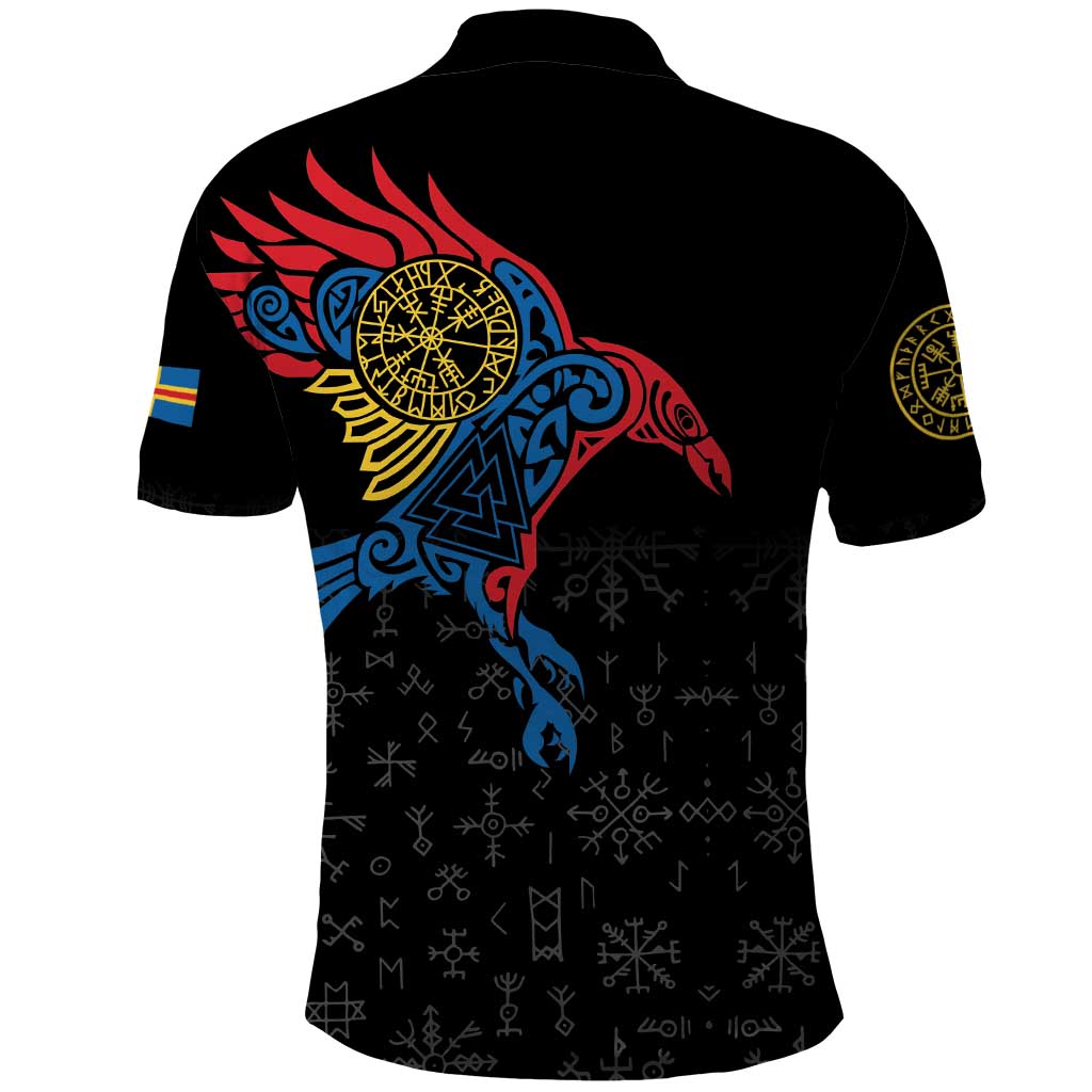 Aland Vikings Culture Polo Shirt Norse Mythology Raven Tattoo LT17