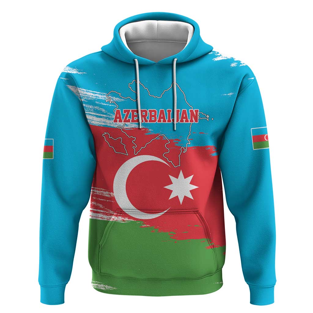 Personalized Azerbaijan Flag Style Hoodie Azerbaijani Flag Day LT17