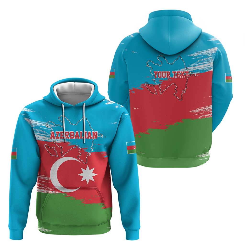 Personalized Azerbaijan Flag Style Hoodie Azerbaijani Flag Day LT17