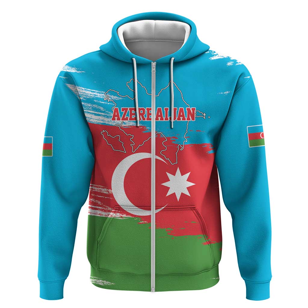 Personalized Azerbaijan Flag Style Hoodie Azerbaijani Flag Day LT17