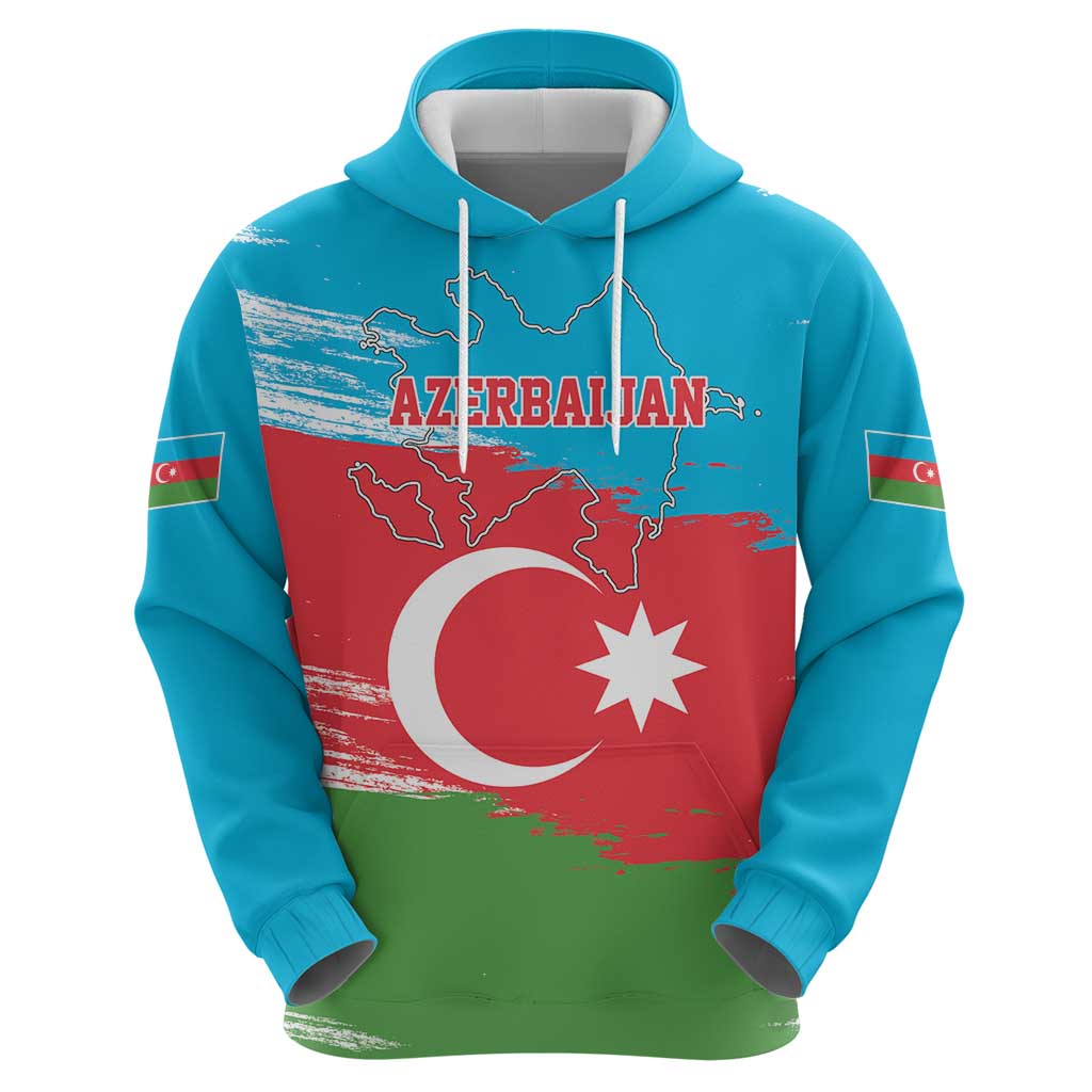 Personalized Azerbaijan Flag Style Hoodie Azerbaijani Flag Day LT17