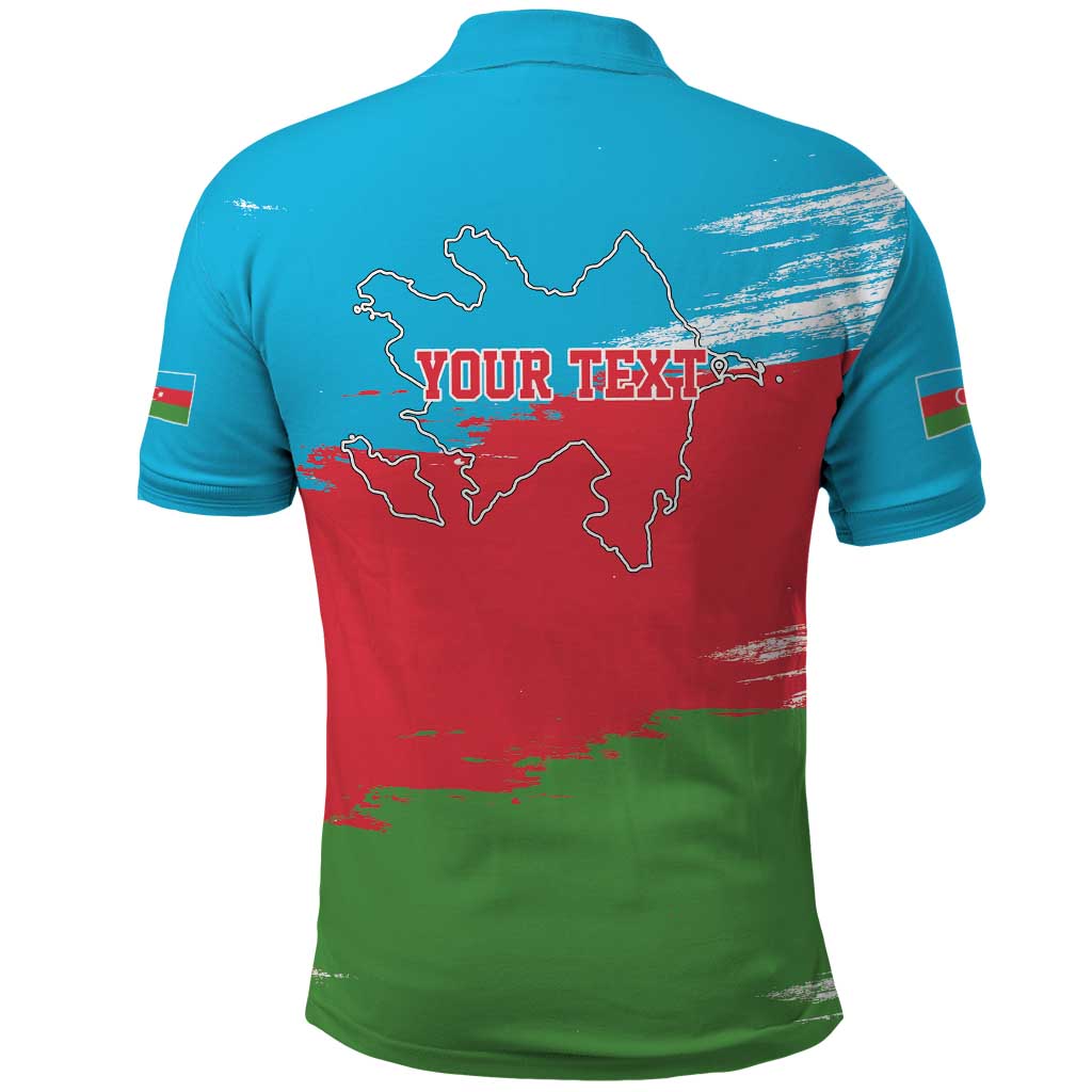 Personalized Azerbaijan Flag Style Polo Shirt Azerbaijani Flag Day LT17
