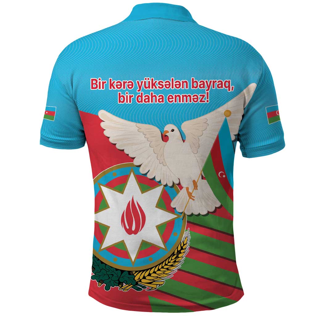 Azerbaijan Independence Day Polo Shirt Must?qillik Gunu LT17