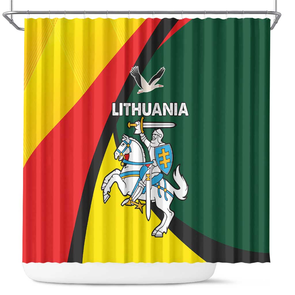 Lithuania Coat of Arms Shower Curtain Vytis and Gandras LT17