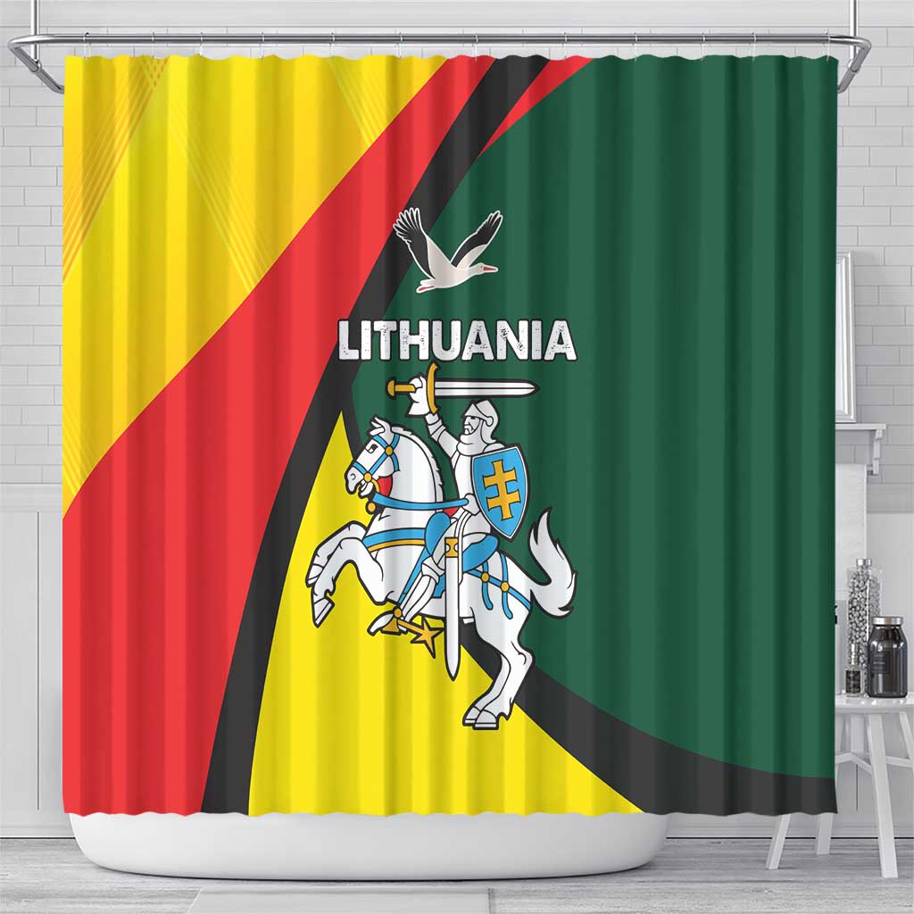 Lithuania Coat of Arms Shower Curtain Vytis and Gandras LT17