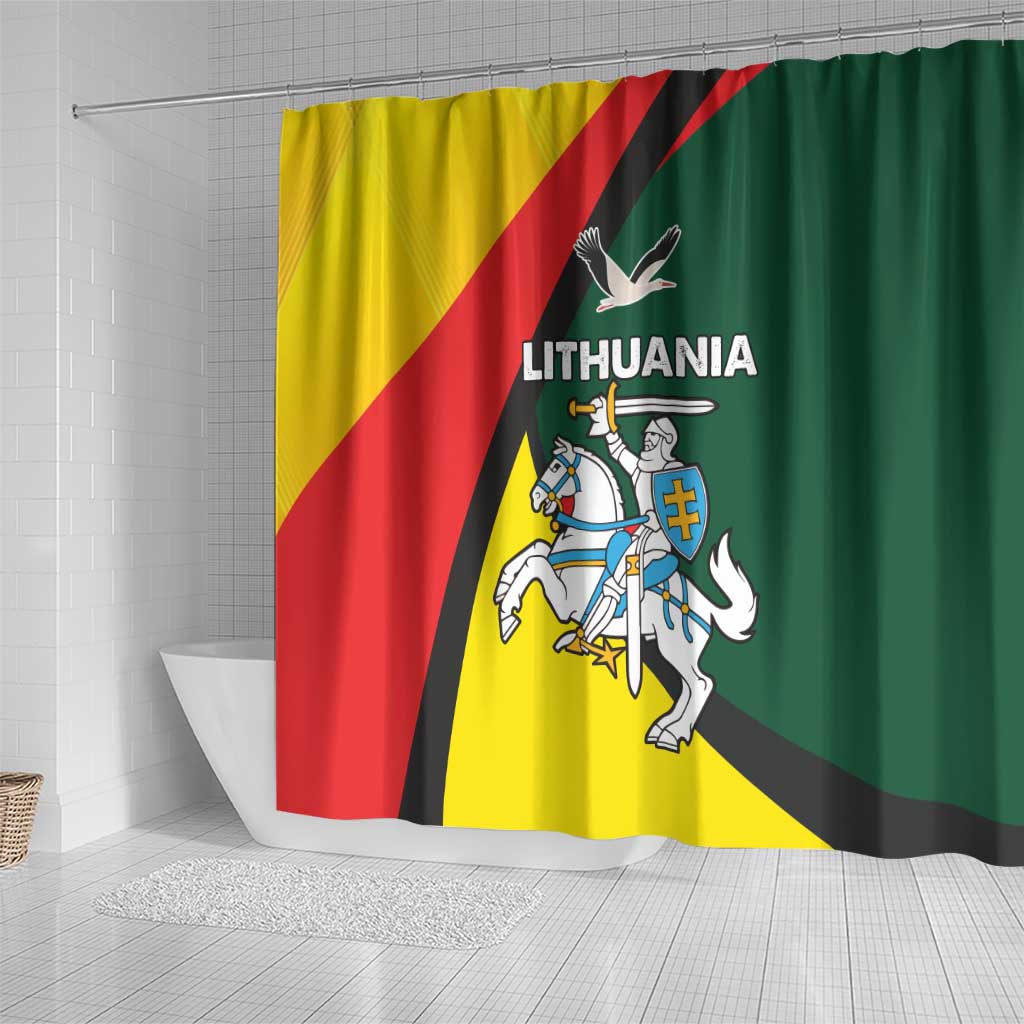 Lithuania Coat of Arms Shower Curtain Vytis and Gandras LT17