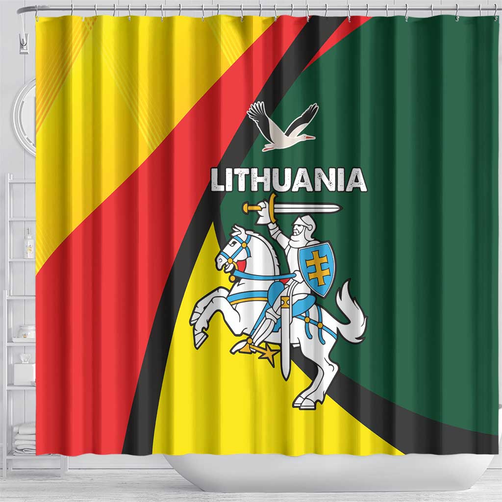 Lithuania Coat of Arms Shower Curtain Vytis and Gandras LT17