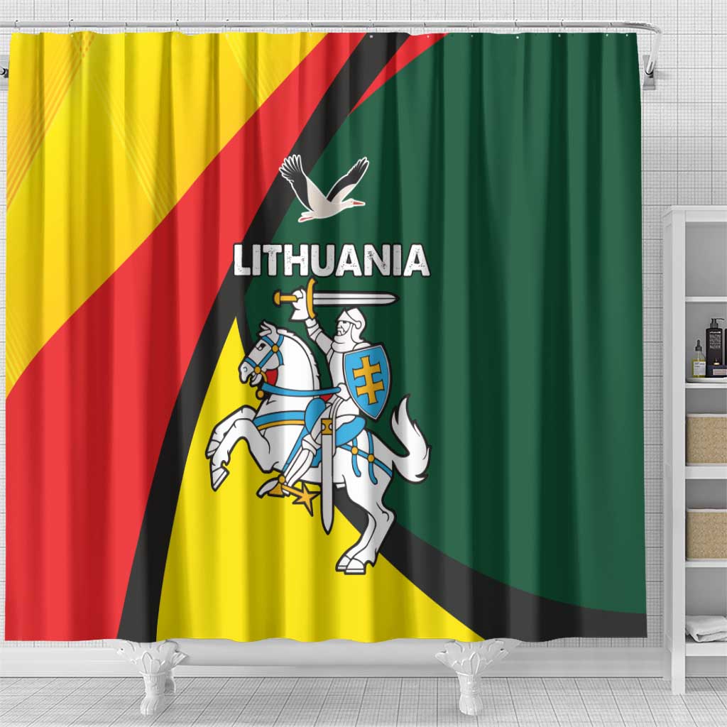 Lithuania Coat of Arms Shower Curtain Vytis and Gandras LT17