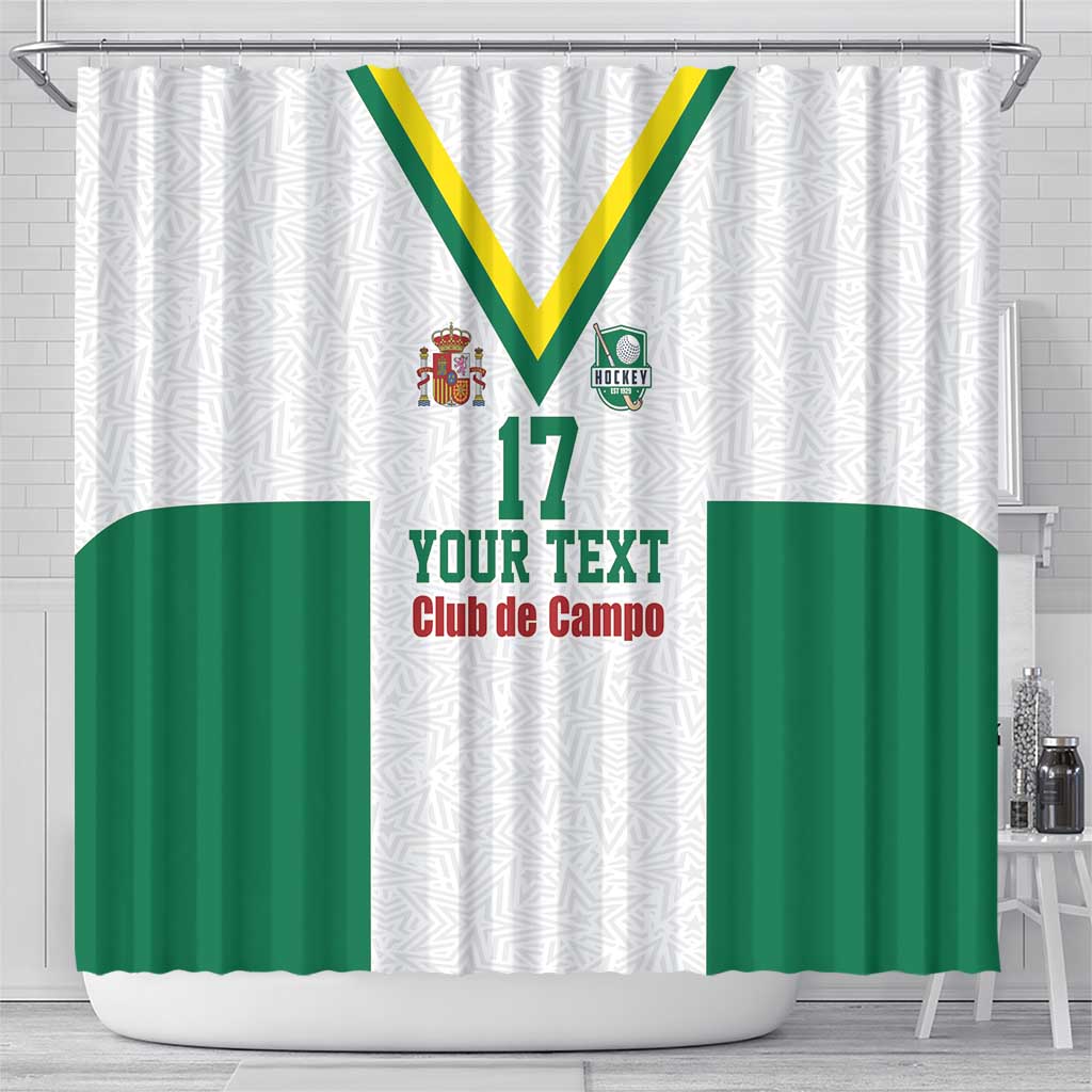 Custom Spain Field Hockey Shower Curtain Club de Campo Sporty Style LT17