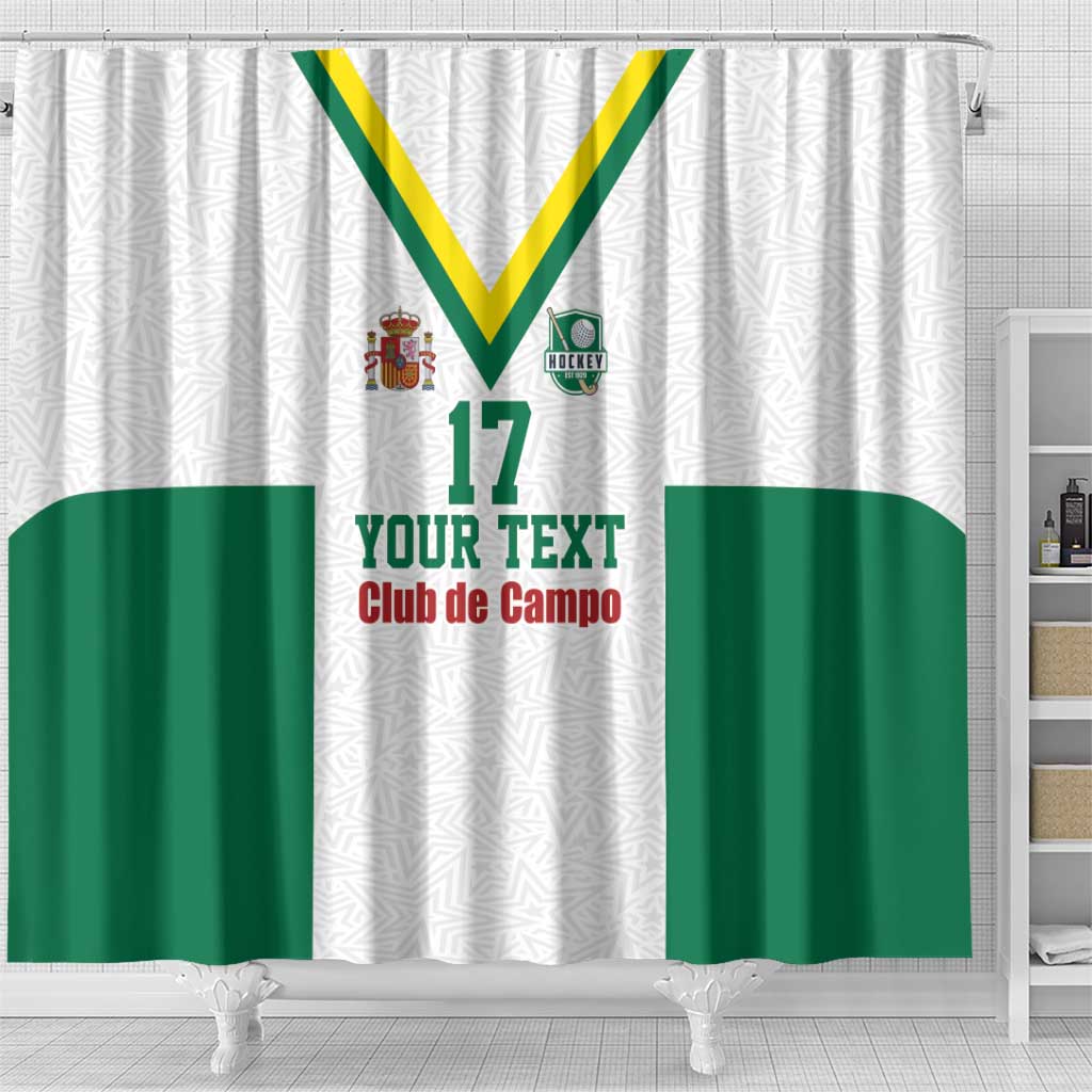 Custom Spain Field Hockey Shower Curtain Club de Campo Sporty Style LT17