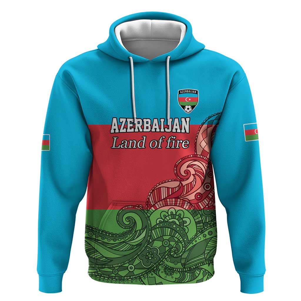 Custom Azerbaijan Football Hoodie Azerbaijan Pattern Buta LT17