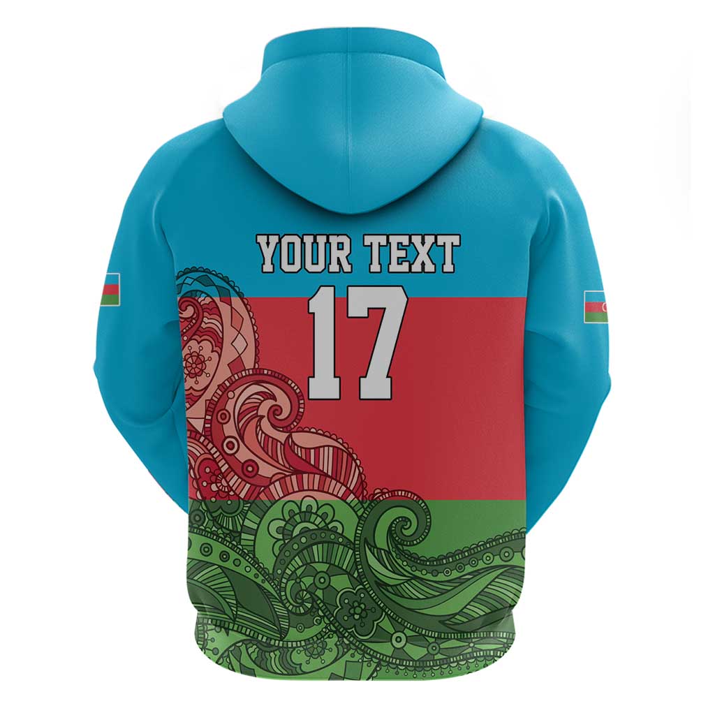 Custom Azerbaijan Football Hoodie Azerbaijan Pattern Buta LT17