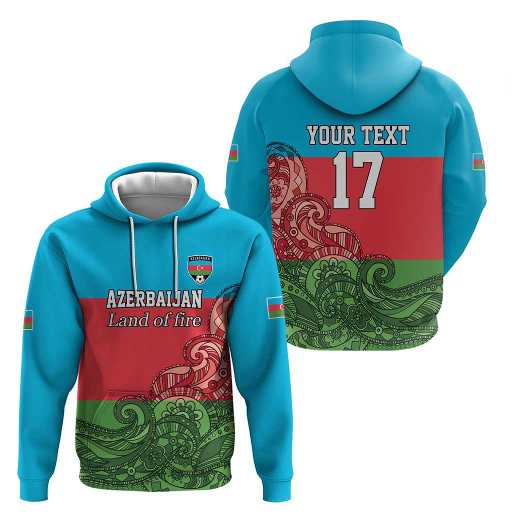 Custom Azerbaijan Football Hoodie Azerbaijan Pattern Buta LT17