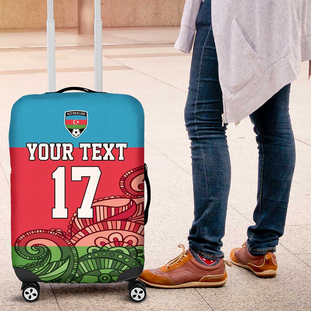 Custom Azerbaijan Football Luggage Cover Azerbaijan Pattern Buta LT17
