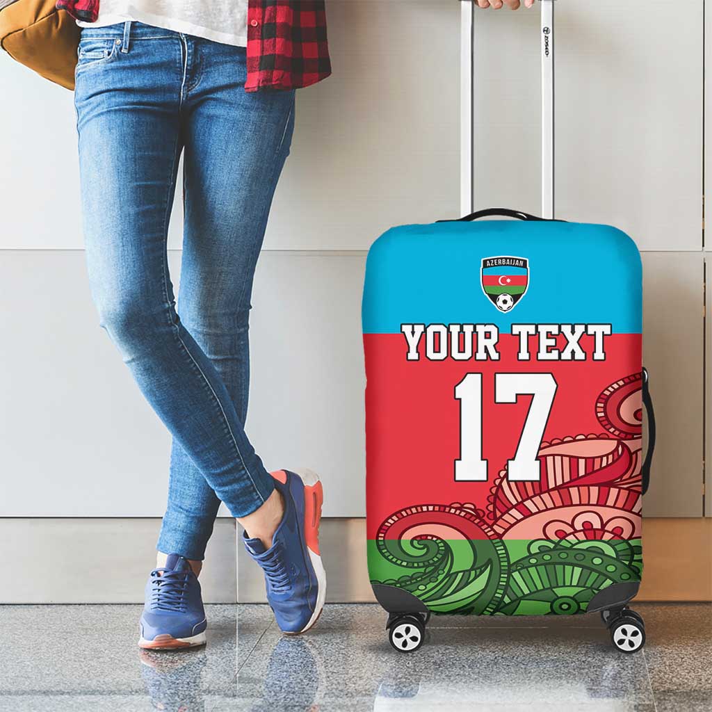Custom Azerbaijan Football Luggage Cover Azerbaijan Pattern Buta LT17