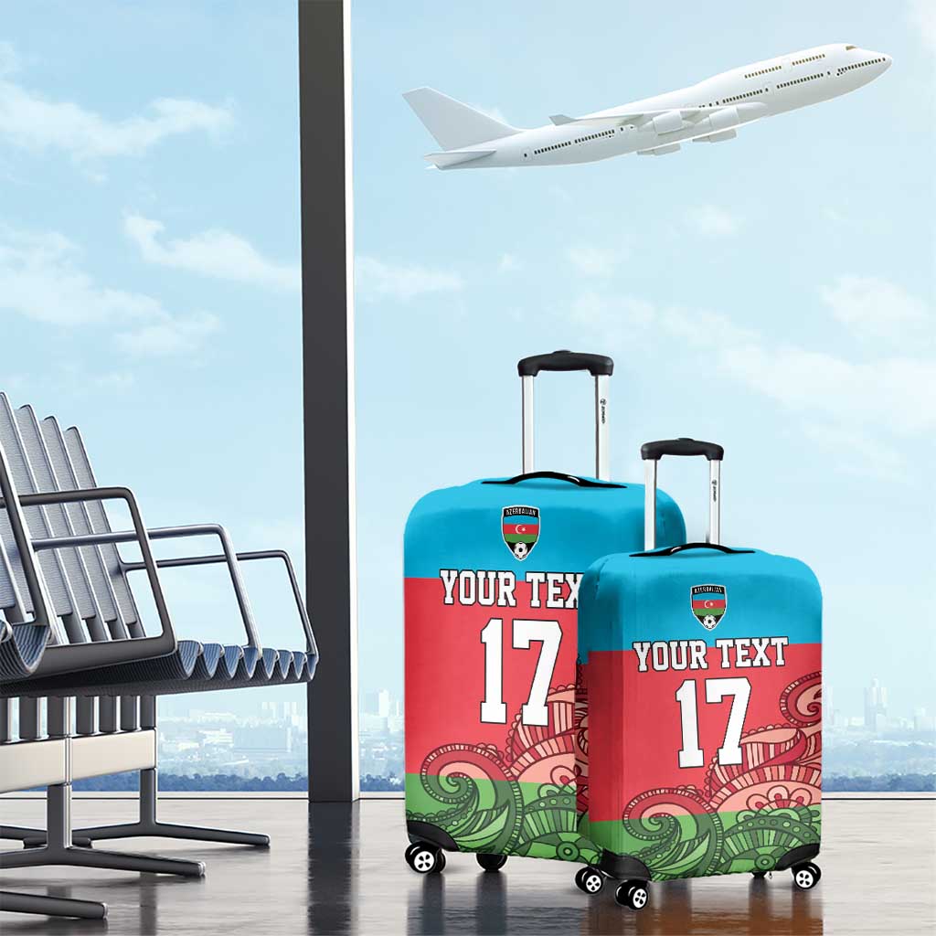 Custom Azerbaijan Football Luggage Cover Azerbaijan Pattern Buta LT17