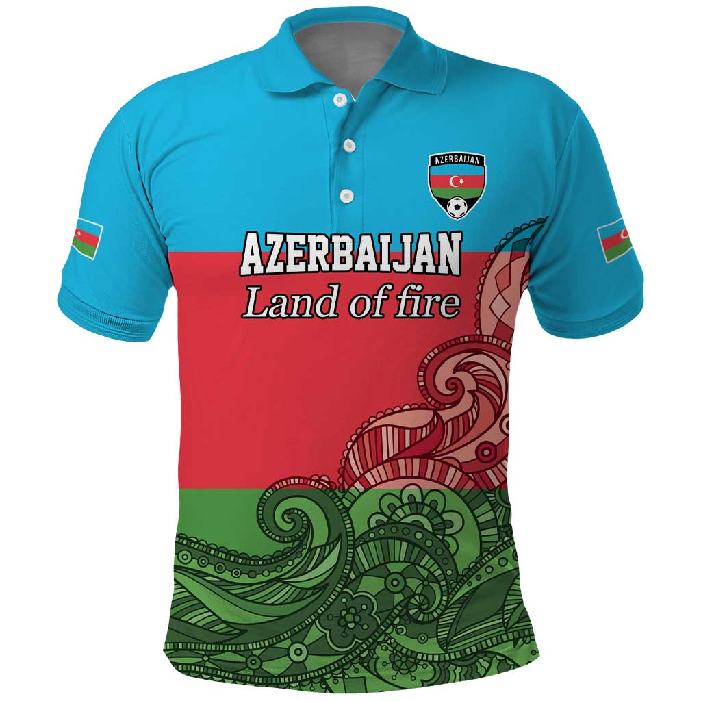 Custom Azerbaijan Football Polo Shirt Azerbaijan Pattern Buta LT17