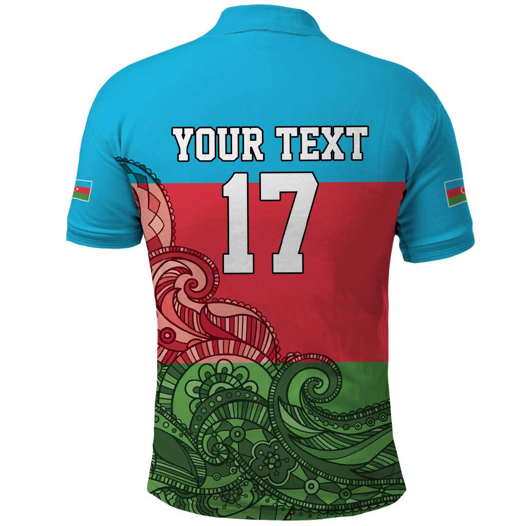 Custom Azerbaijan Football Polo Shirt Azerbaijan Pattern Buta LT17