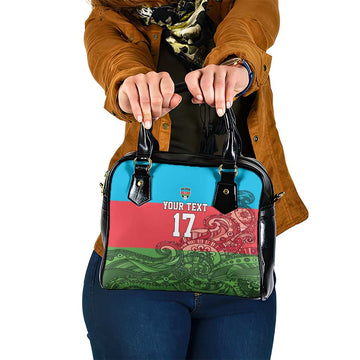 Custom Azerbaijan Football Shoulder Handbag Azerbaijan Pattern Buta LT17