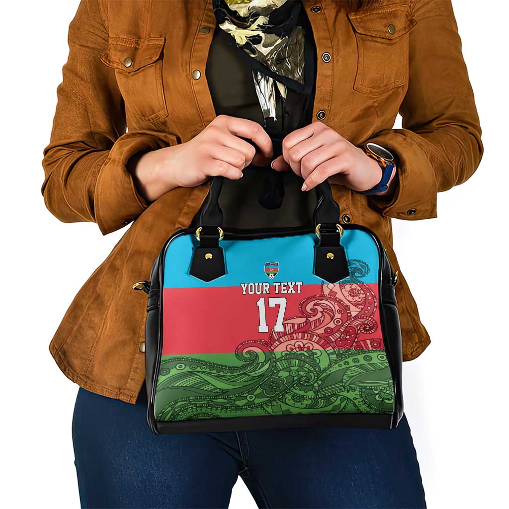 Custom Azerbaijan Football Shoulder Handbag Azerbaijan Pattern Buta LT17