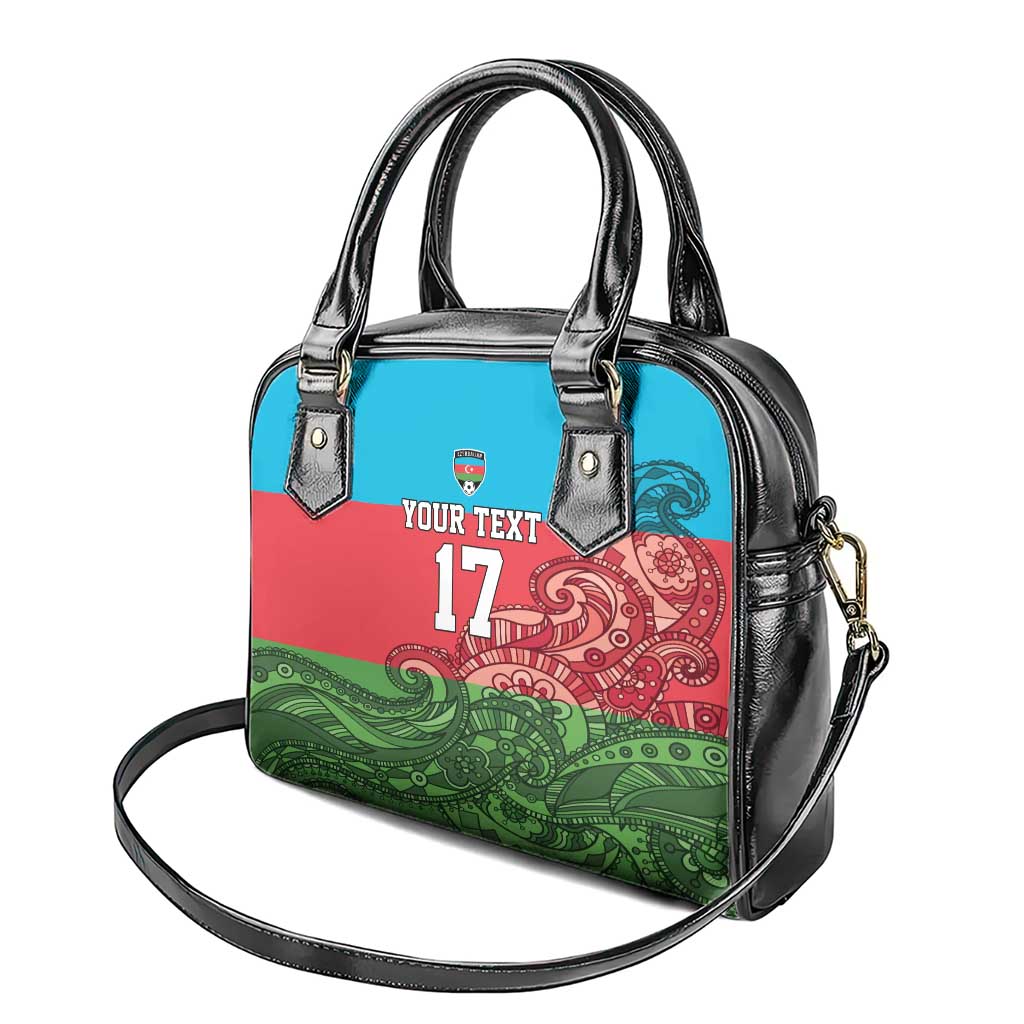 Custom Azerbaijan Football Shoulder Handbag Azerbaijan Pattern Buta LT17