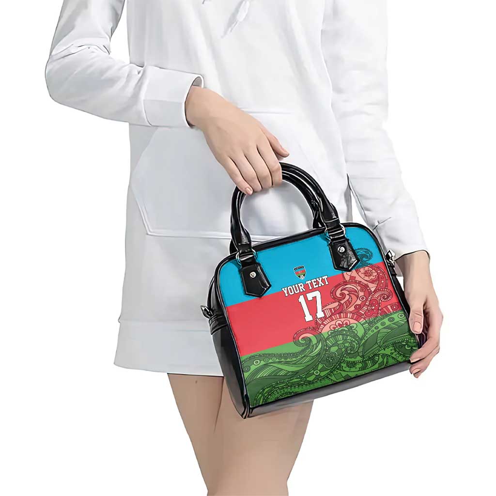 Custom Azerbaijan Football Shoulder Handbag Azerbaijan Pattern Buta LT17