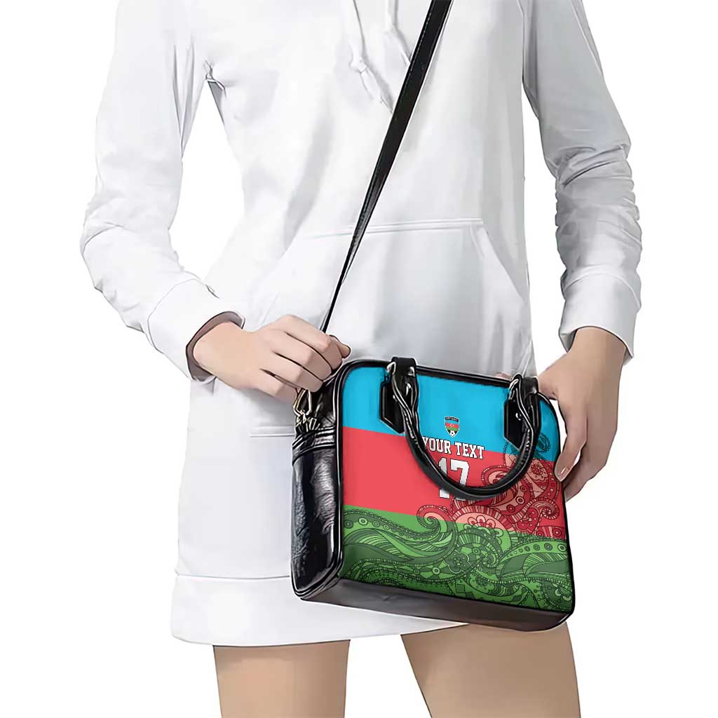 Custom Azerbaijan Football Shoulder Handbag Azerbaijan Pattern Buta LT17