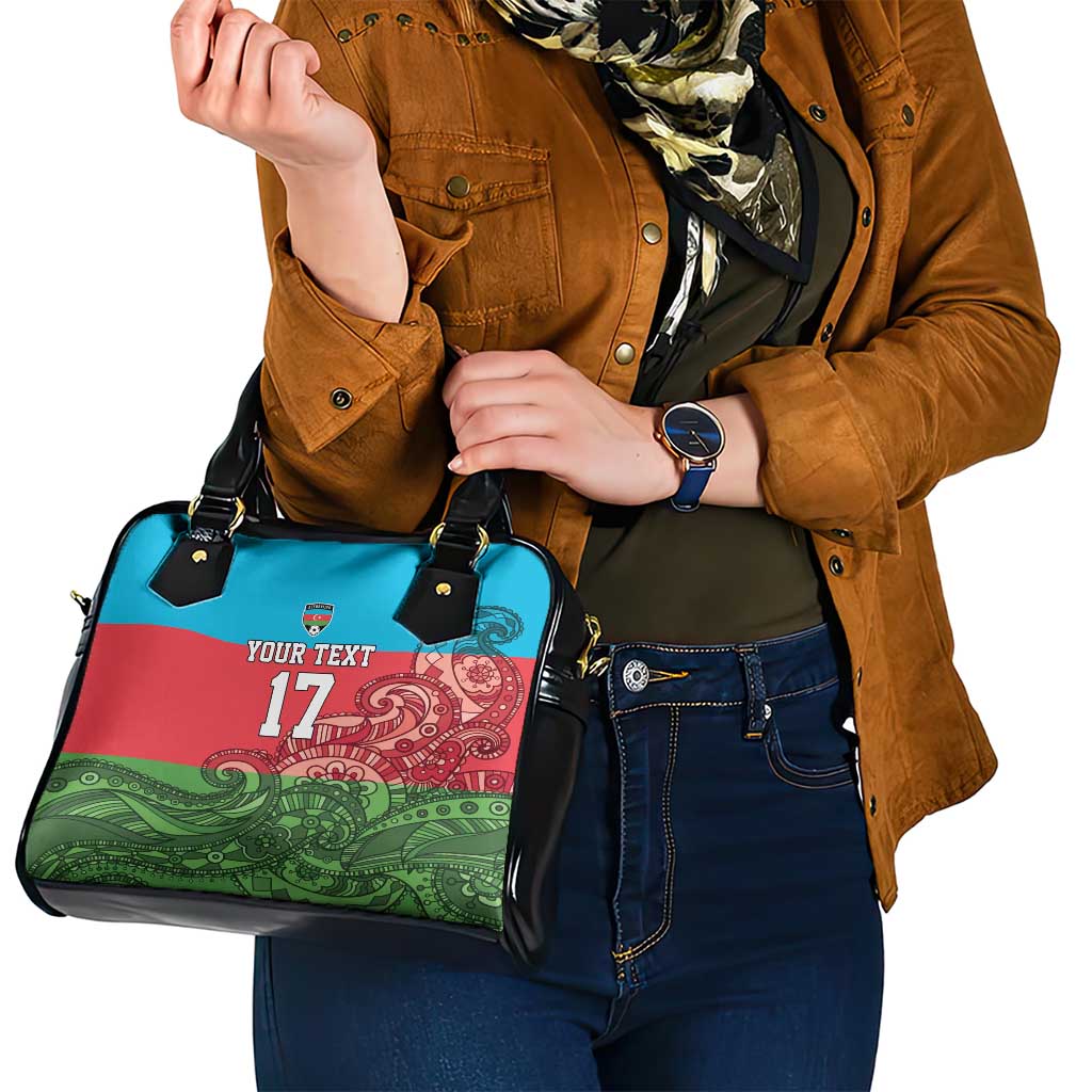 Custom Azerbaijan Football Shoulder Handbag Azerbaijan Pattern Buta LT17