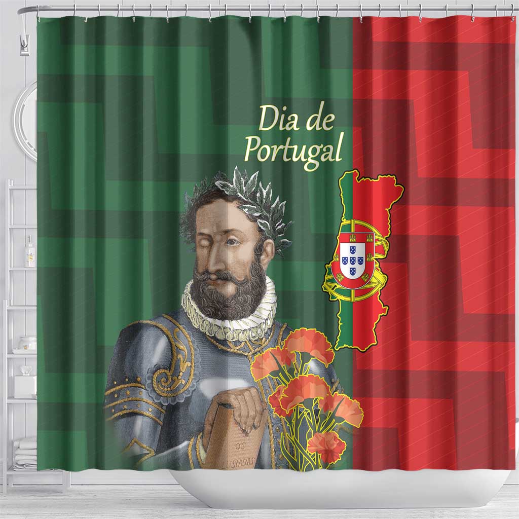 Portugal Day 10th June Shower Curtain Luis de Camoes Dia da Portugal LT17