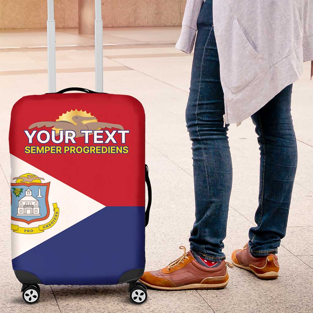 Personalized Sint Maarten Flag day Luggage Cover Semper progrediens Flag Style LT17