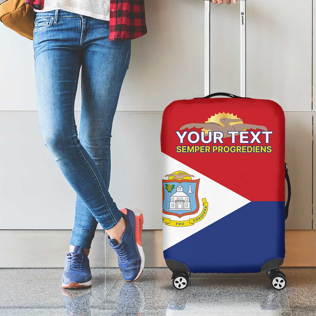 Personalized Sint Maarten Flag day Luggage Cover Semper progrediens Flag Style LT17