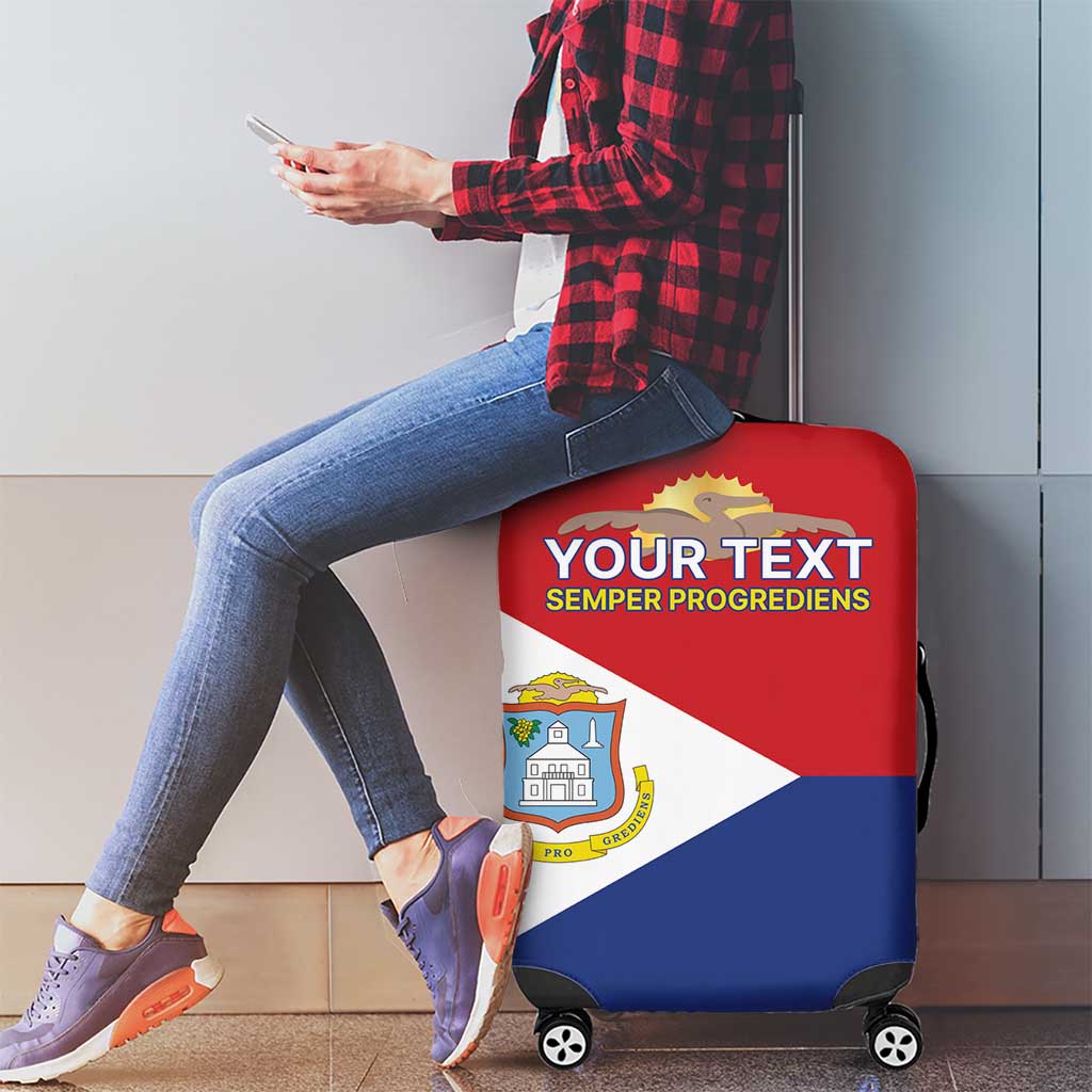 Personalized Sint Maarten Flag day Luggage Cover Semper progrediens Flag Style LT17