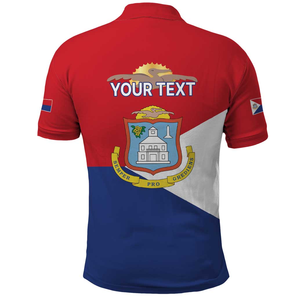 Personalized Sint Maarten Flag day Polo Shirt Semper progrediens Flag Style LT17