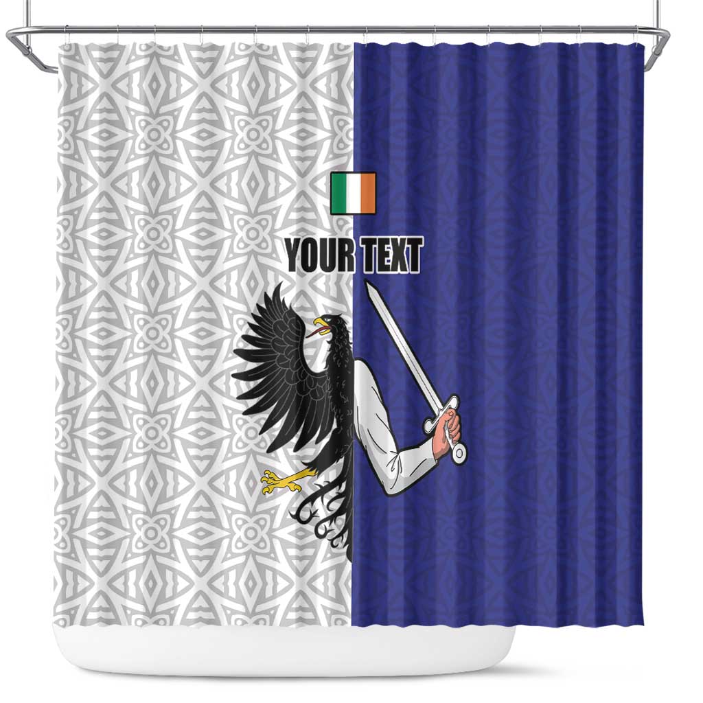 Personalized Ireland Connacht Black Eagle and Armed hand Shower Curtain Connachta Flag Style with Celtic Patern LT17