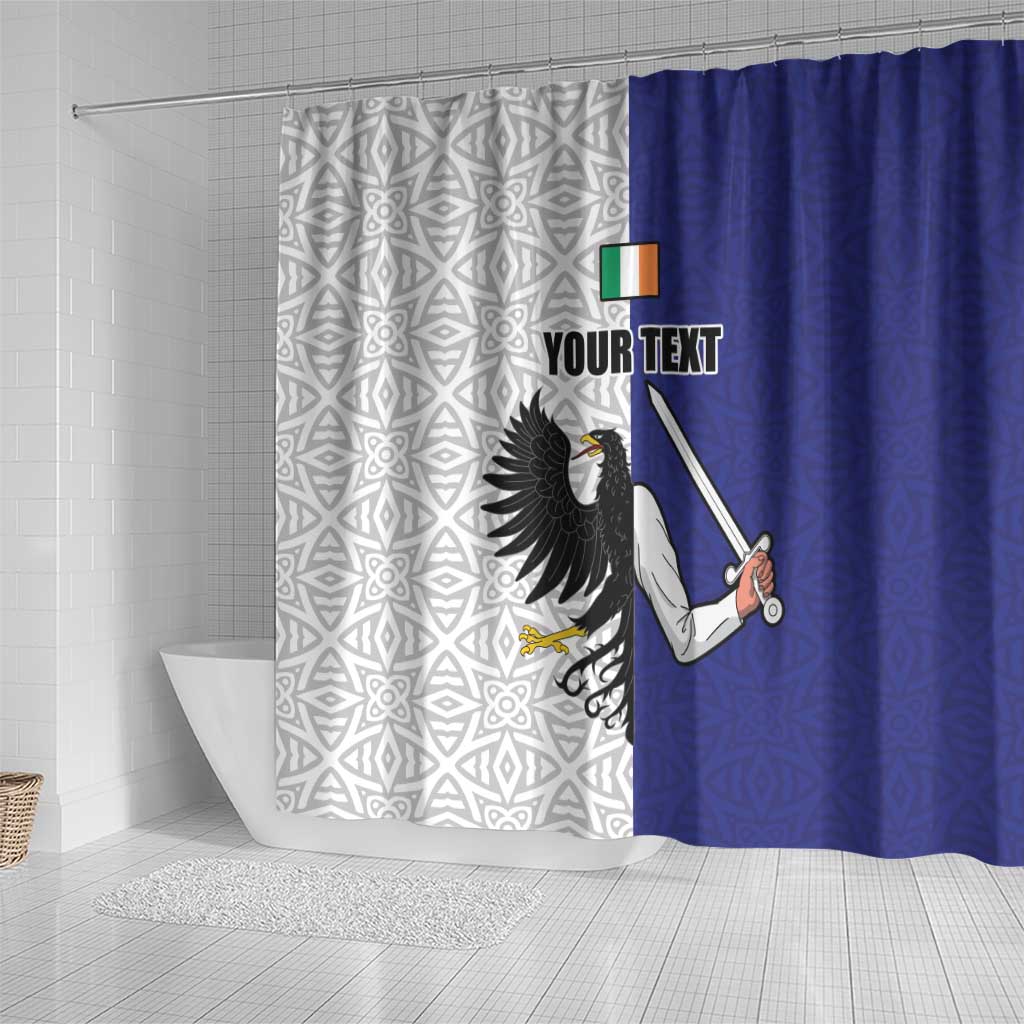 Personalized Ireland Connacht Black Eagle and Armed hand Shower Curtain Connachta Flag Style with Celtic Patern LT17