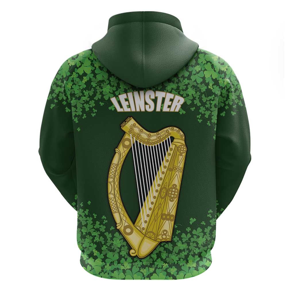 Ireland Leinster Gold Irish Harp with Shamrock Hoodie Laighin Flag With Shamrock Patern LT17