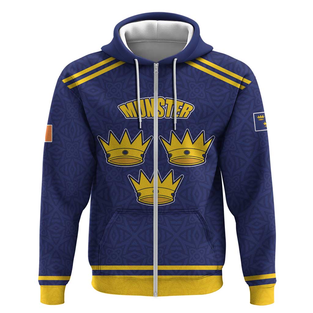 Personalized Ireland Munster Three Gold Crowns Hoodie An Mhumhain Flag Three Gold Crowns LT17