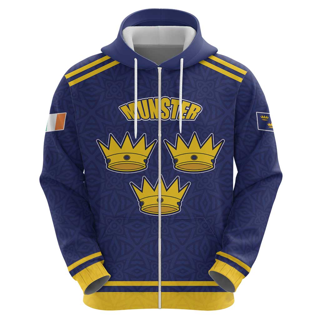 Personalized Ireland Munster Three Gold Crowns Hoodie An Mhumhain Flag Three Gold Crowns LT17