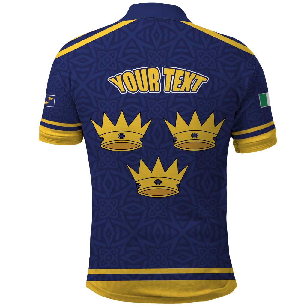 Personalized Ireland Munster Three Gold Crowns Polo Shirt An Mhumhain Flag Three Gold Crowns LT17